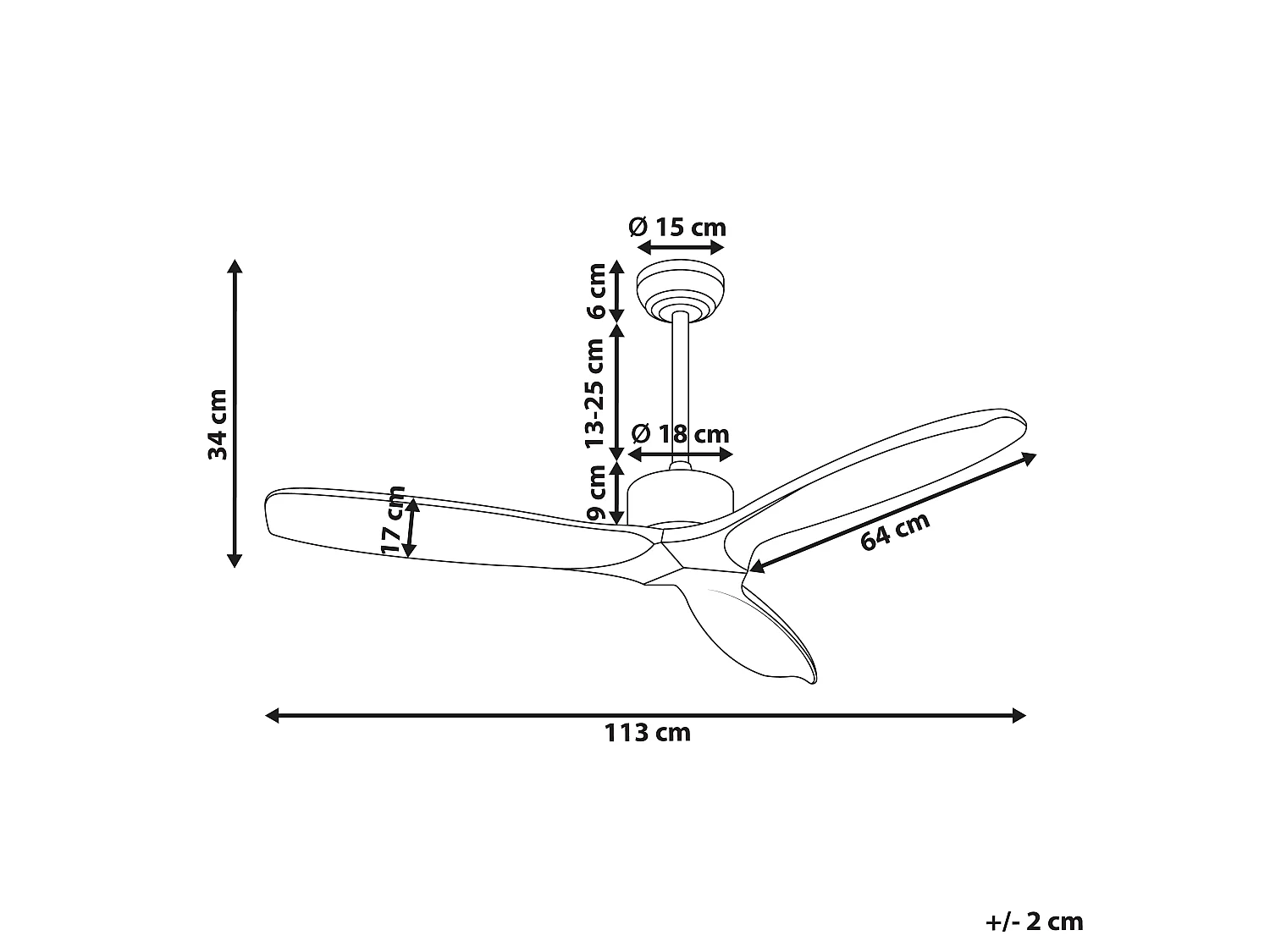 Ceiling Fan ARANI with Remote Dark Brown