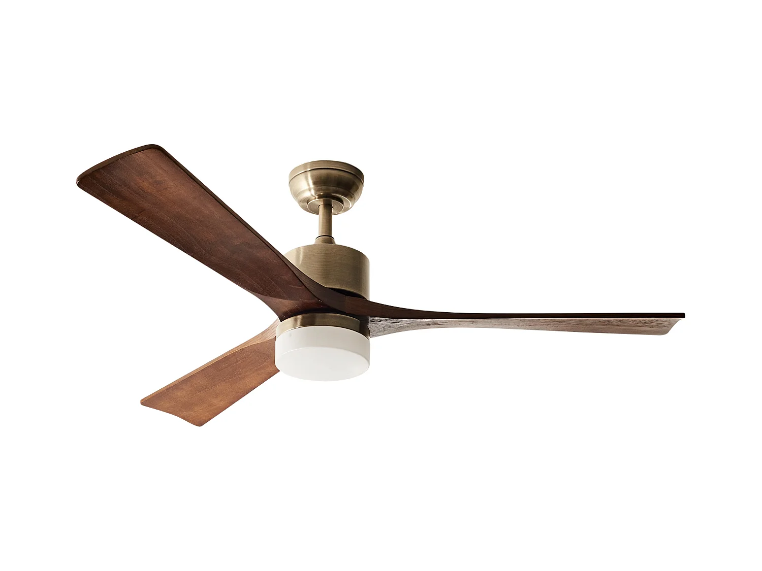 Ventilateur de plafond avec lampe ARUWIMI Avec télécommande Laiton