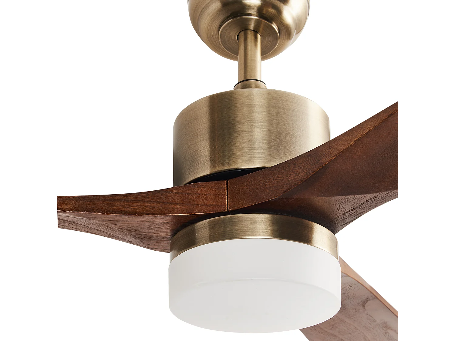 Ventilateur de plafond avec lampe ARUWIMI Avec télécommande Laiton