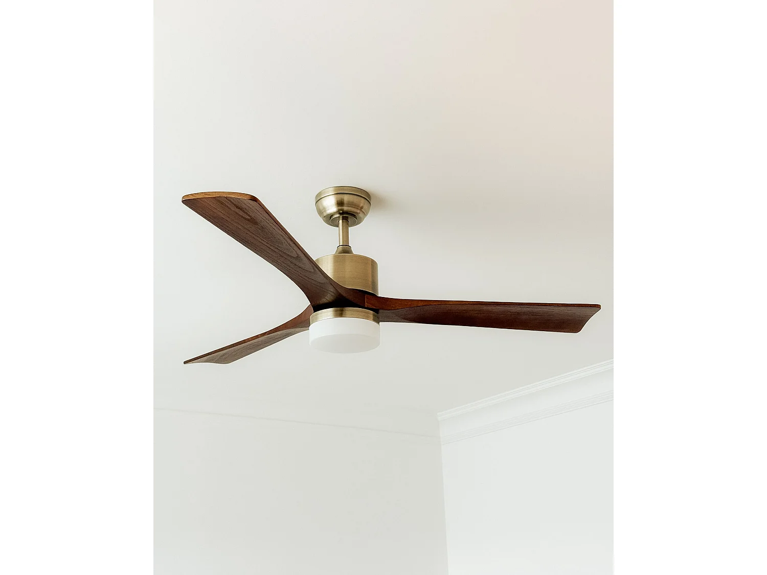 Ventilatore a soffitto con luce ARUWIMI con telecomando Ottone