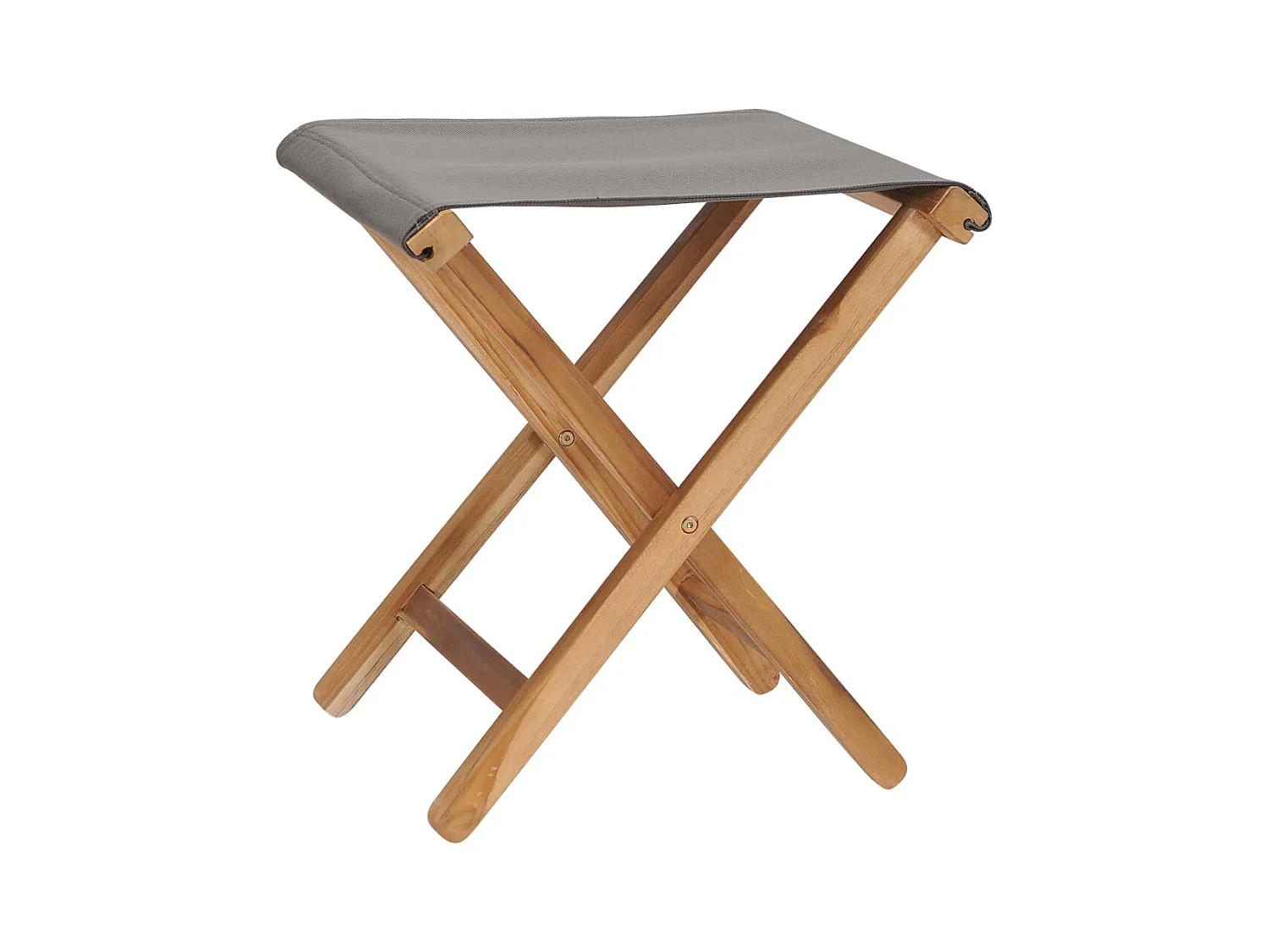 Lake Alfred  Chaises pliables lot de 2 Bois teck solide et tissu Gris foncé