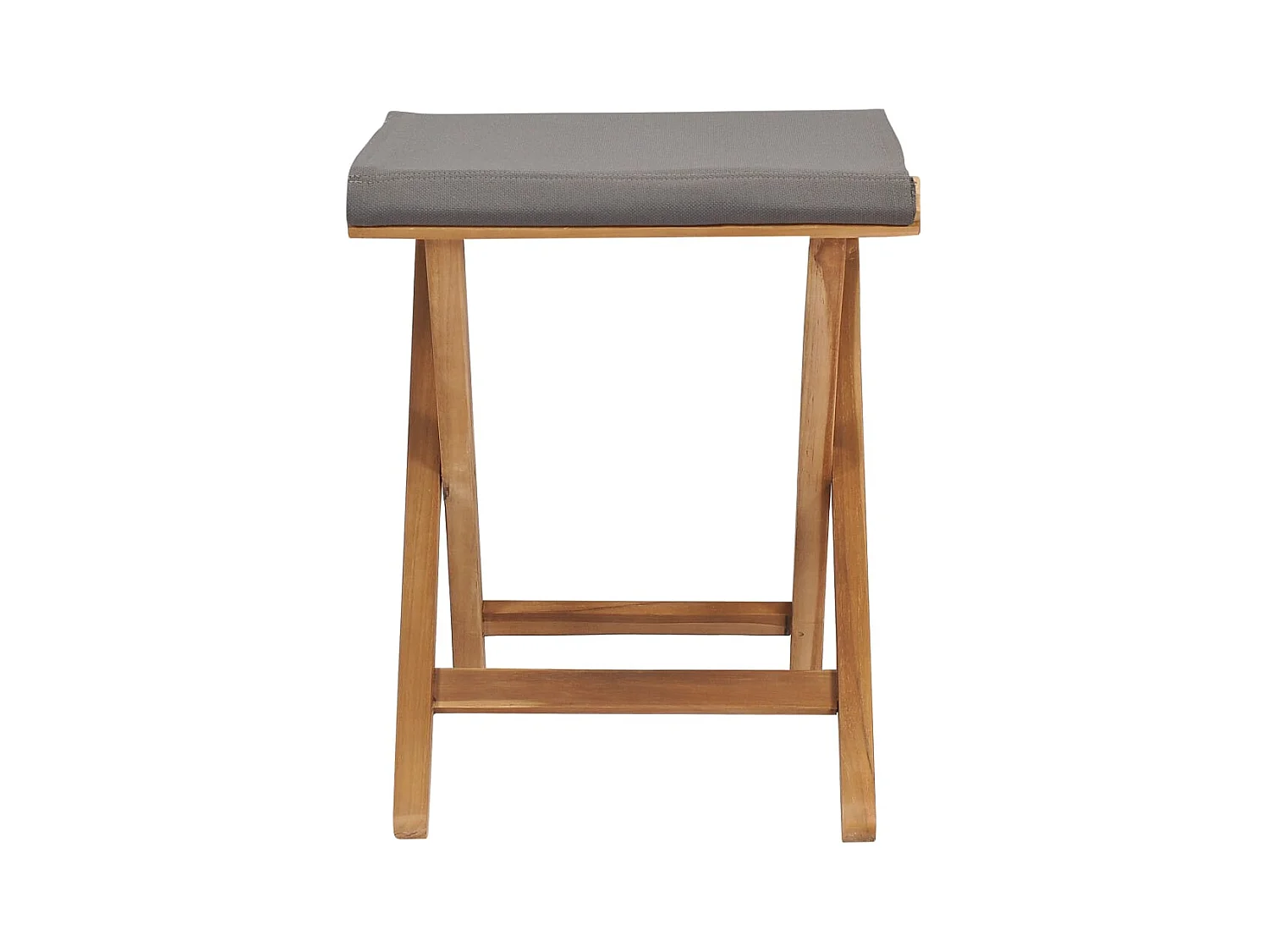 Lake Alfred  Chaises pliables lot de 2 Bois teck solide et tissu Gris foncé