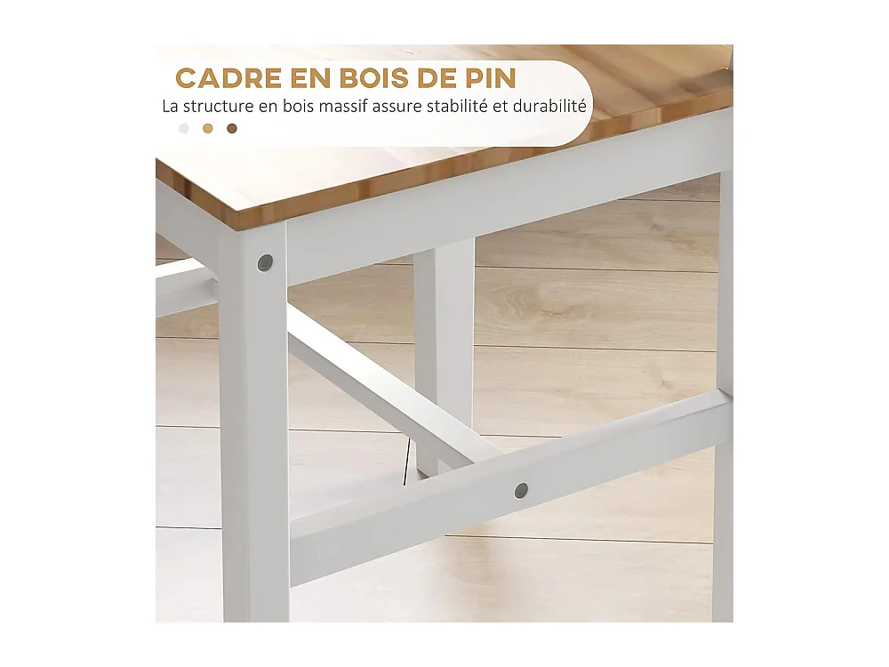 Lot de 4 chaises design style maison de campagne, cadre blanc – Parfaites pour salle à manger, cuisine ou salon