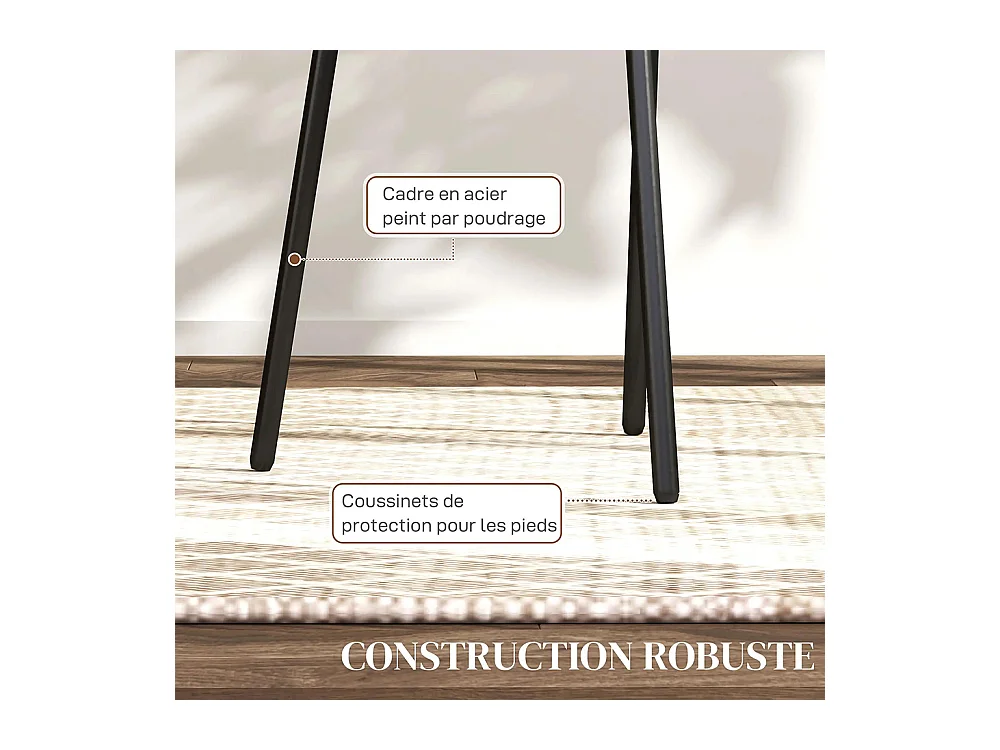 Lot de 2 chaises salle à manger chaises de cuisine dossier en rotin tissu respirant cadre acier 44 x 54 x 87 cm gris