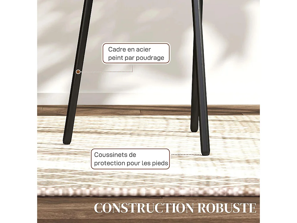 Lot de 2 chaises salle à manger chaises de cuisine dossier en rotin tissu respirant cadre acier 44 x 54 x 87 cm gris