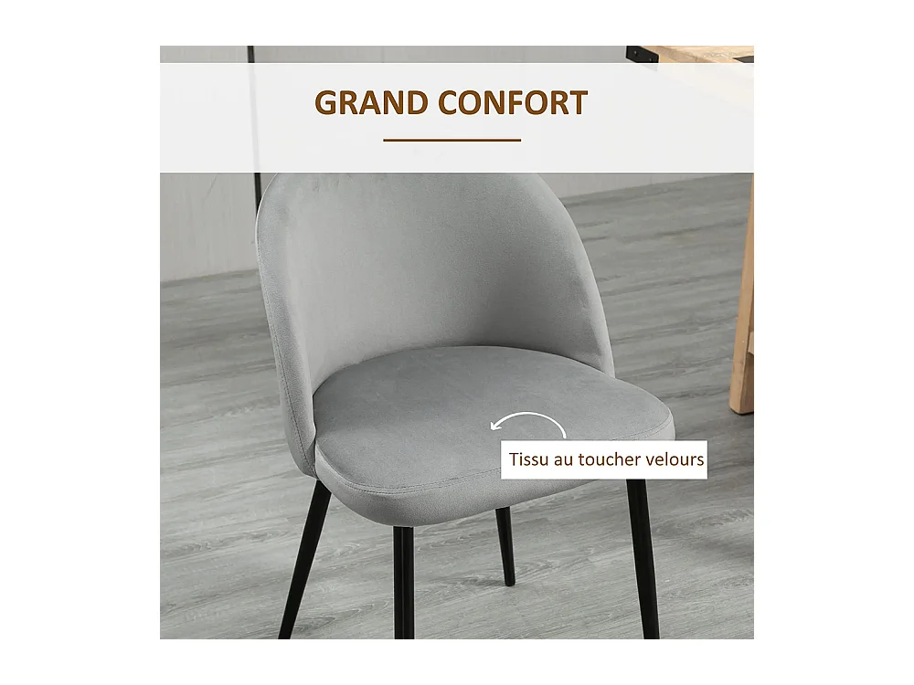 Lot de 4 chaises salle à manger chaise de cuisine scandinave chaise en velours rembourrée avec pieds effilés en métal, pour salon, salle à manger, multicolore