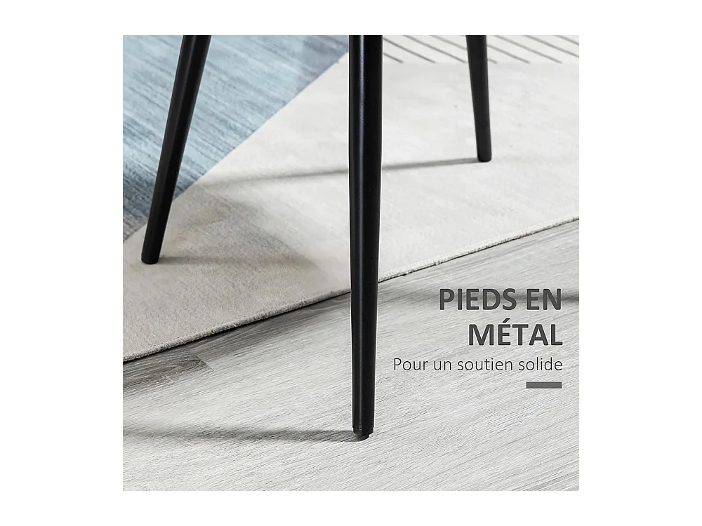 Lot de 2 chaises salle à manger chaise de cuisine scandinave chaise en velours rembourrée avec pieds effilés en métal