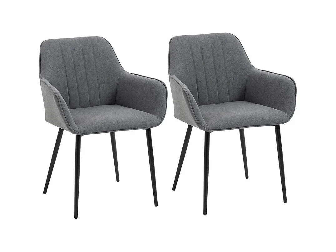 Chaises de Salle à Manger Chaises de Visiteur Design scandinave - Lot de 2 chaises - Pieds effilés métal Noir