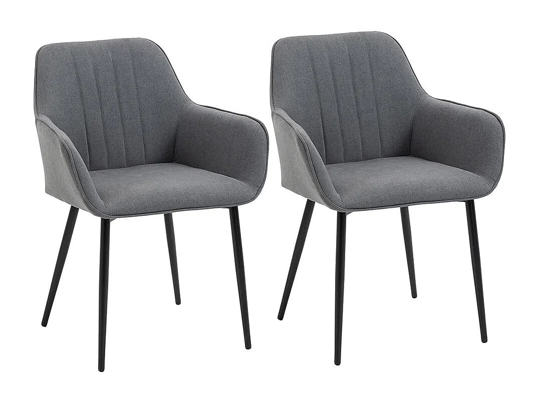 Chaises de Salle à Manger Chaises de Visiteur Design scandinave - Lot de 2 chaises - Pieds effilés métal Noir