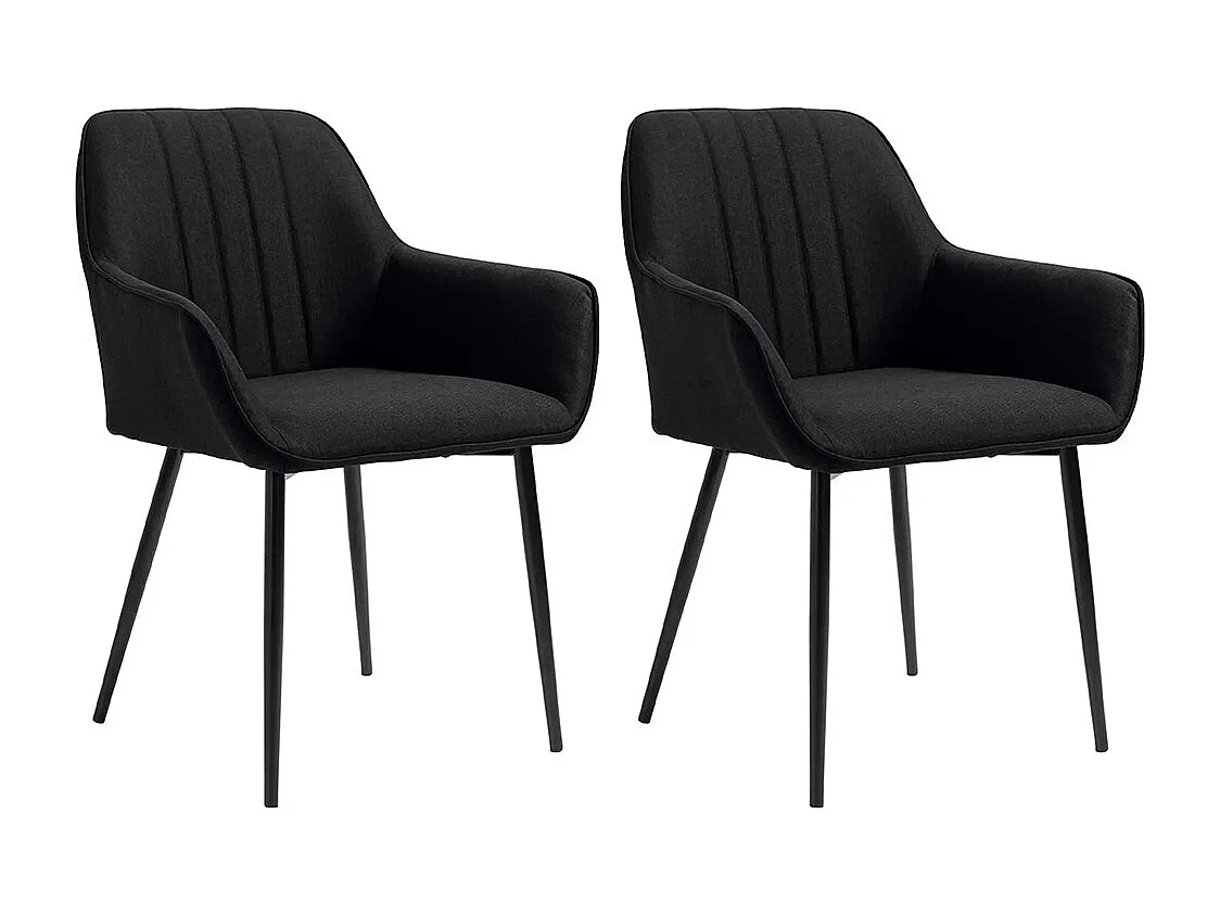 Chaises de Salle à Manger Chaises de Visiteur Design scandinave - Lot de 2 chaises - Pieds effilés métal Noir