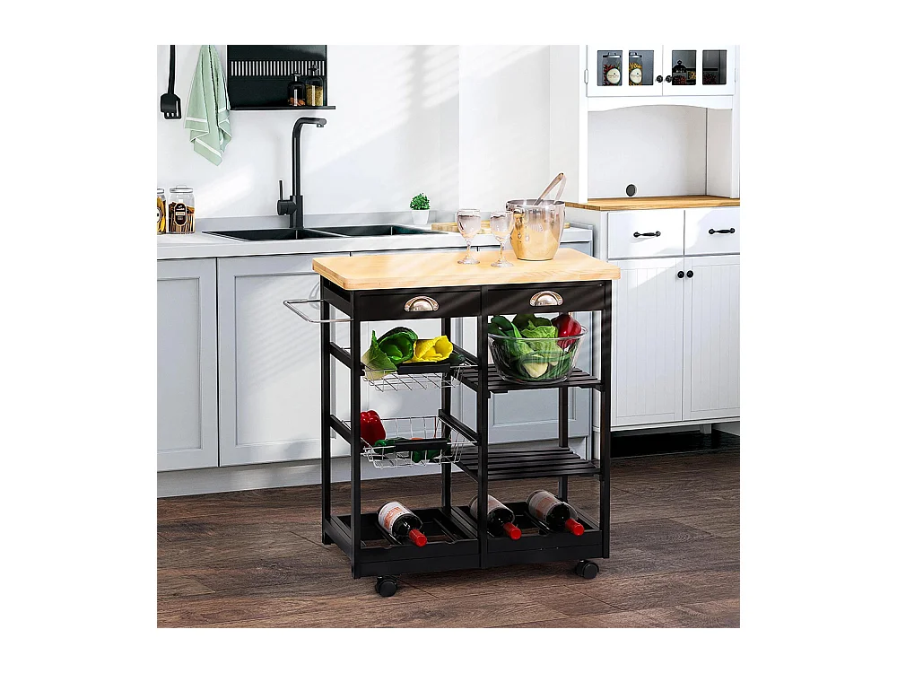 Desserte chariot cuisine multi-rangement