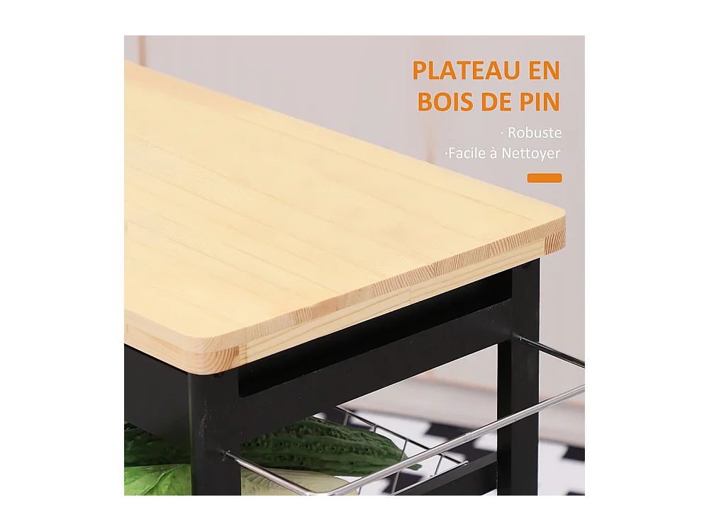 Desserte chariot cuisine multi-rangement