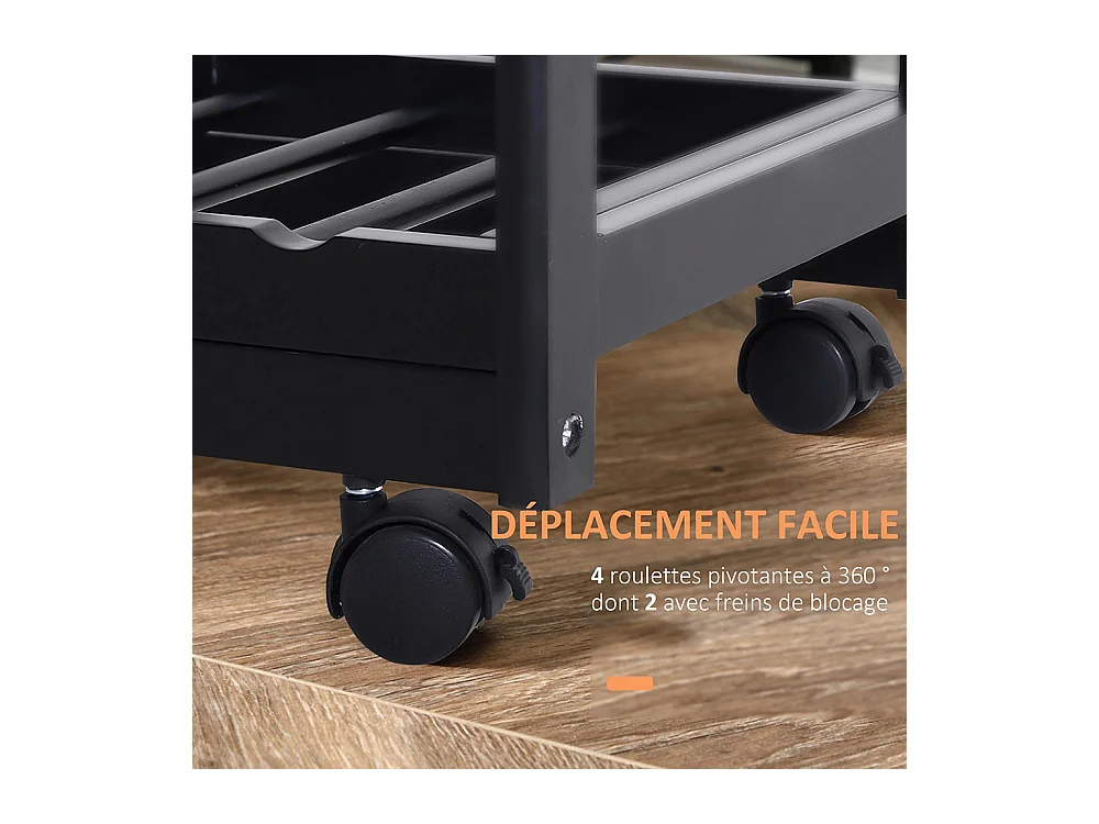 Desserte chariot cuisine multi-rangement