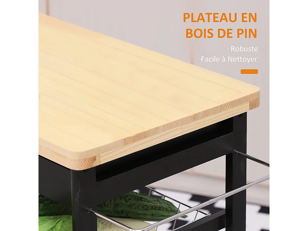 Desserte chariot cuisine multi-rangement