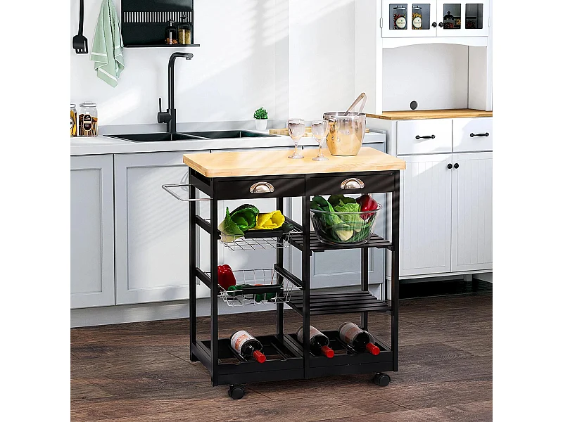 Desserte chariot cuisine multi-rangement