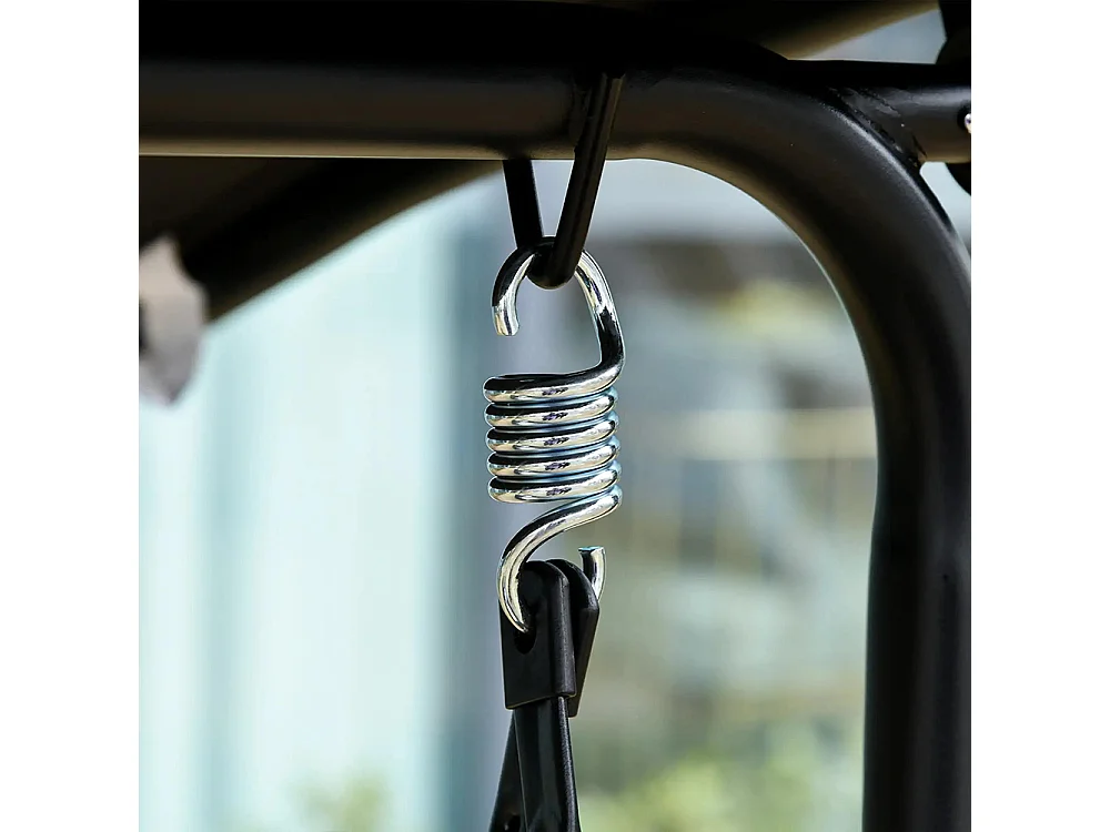 Balancelle de jardin 2 places balancelle d'extérieur toit inclinaison réglable structure acier 172 x 110 x 155 cm, noir