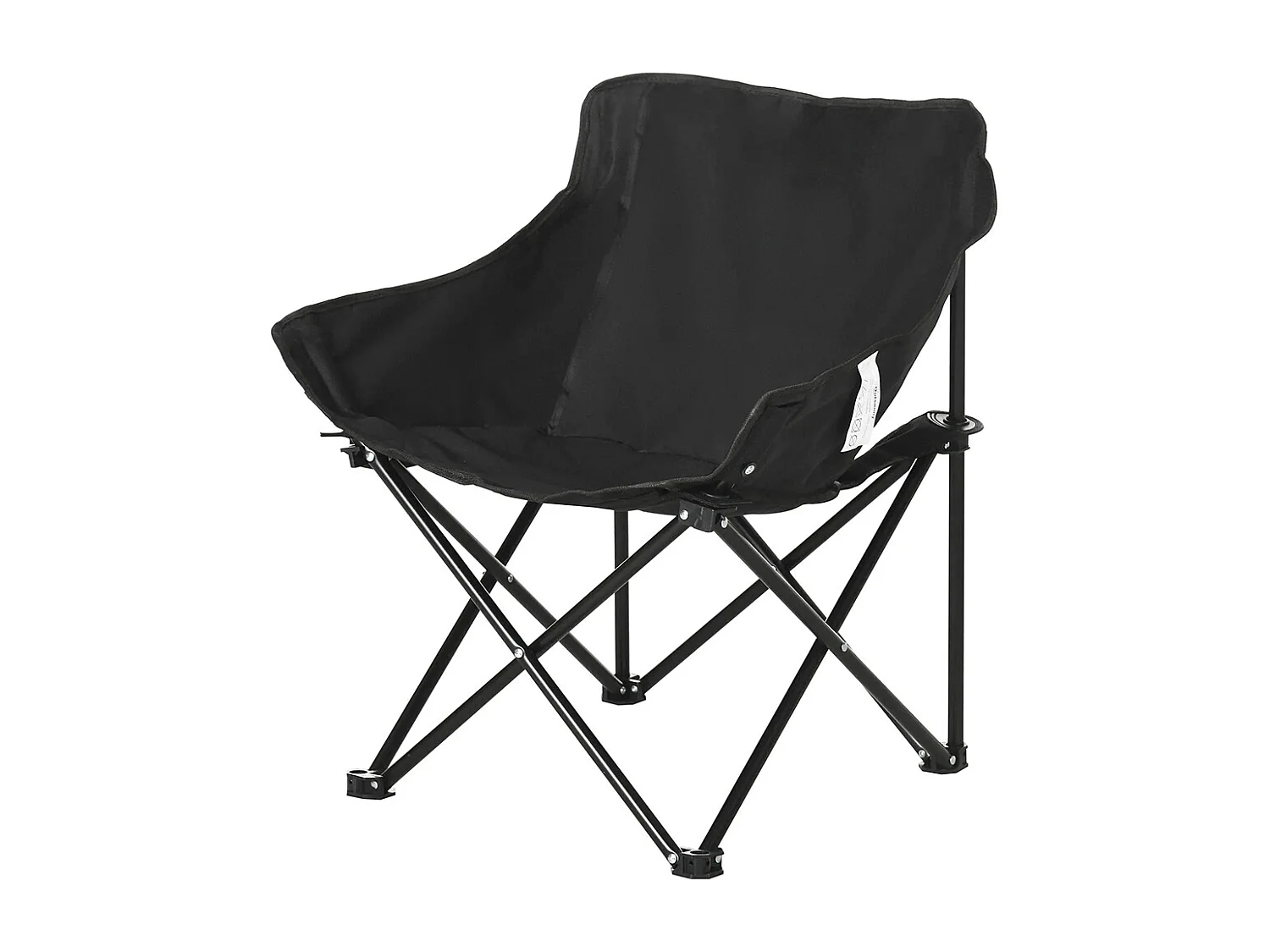 Chaise de camping pliable avec sac de transport et pochette latérale compact ultra légère noir