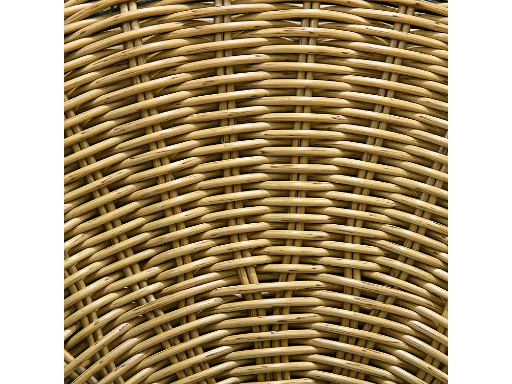 Lot de 2 tables basses gigognes de jardin table d'appoint ronde encastrables résine tressée imitation rotin ,kaki foncé