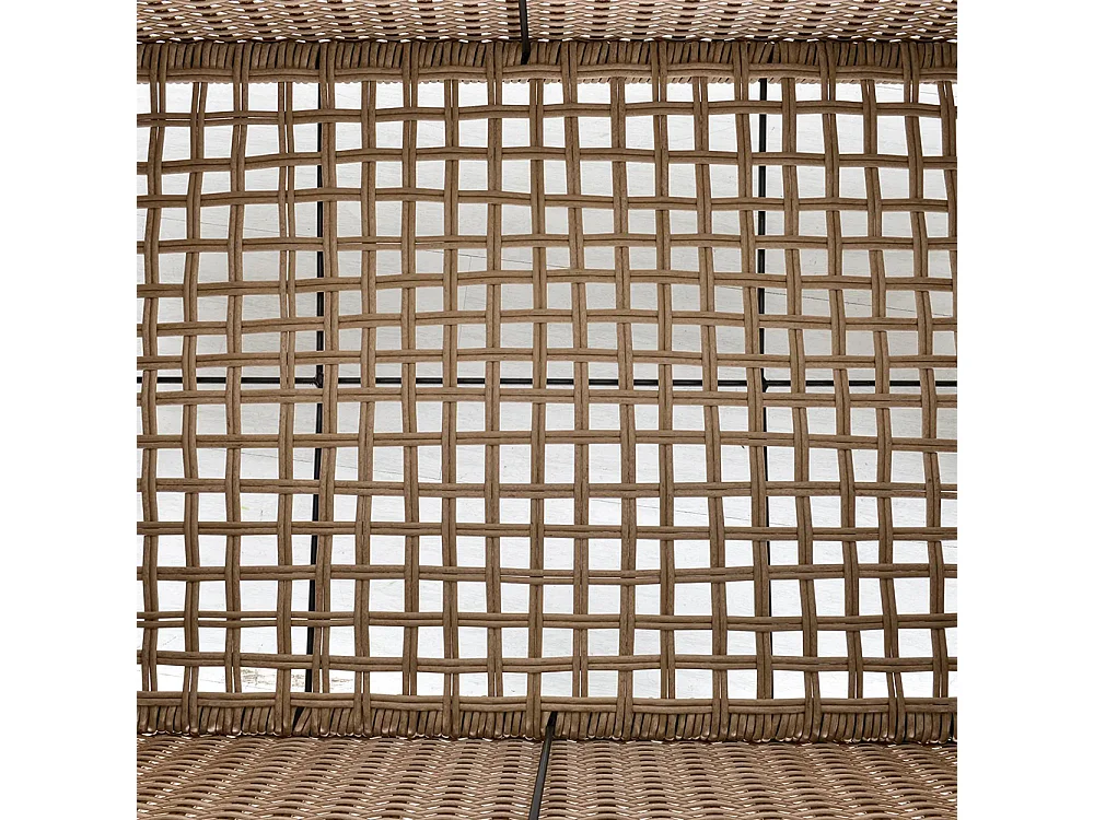 Table basse de jardin style cosy chic - table basse relevable - métal époxy résine tressée imitation rotin ，beige