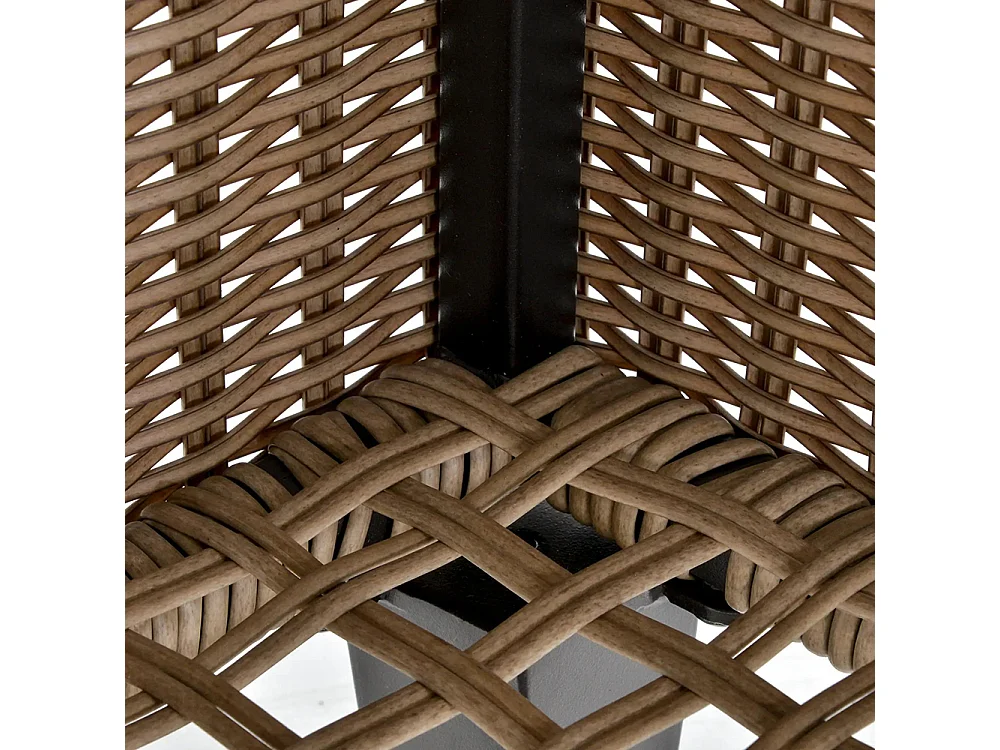 Table basse de jardin style cosy chic - table basse relevable - métal époxy résine tressée imitation rotin ，beige