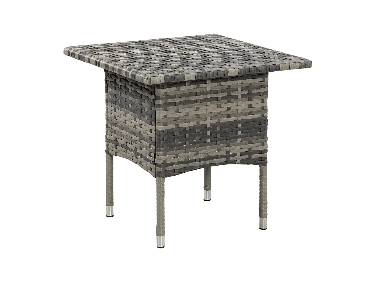 Table d'appoint de jardin table basse carrée en résine tressée style cosy chic 50 x 50 x 47 cm ，noir