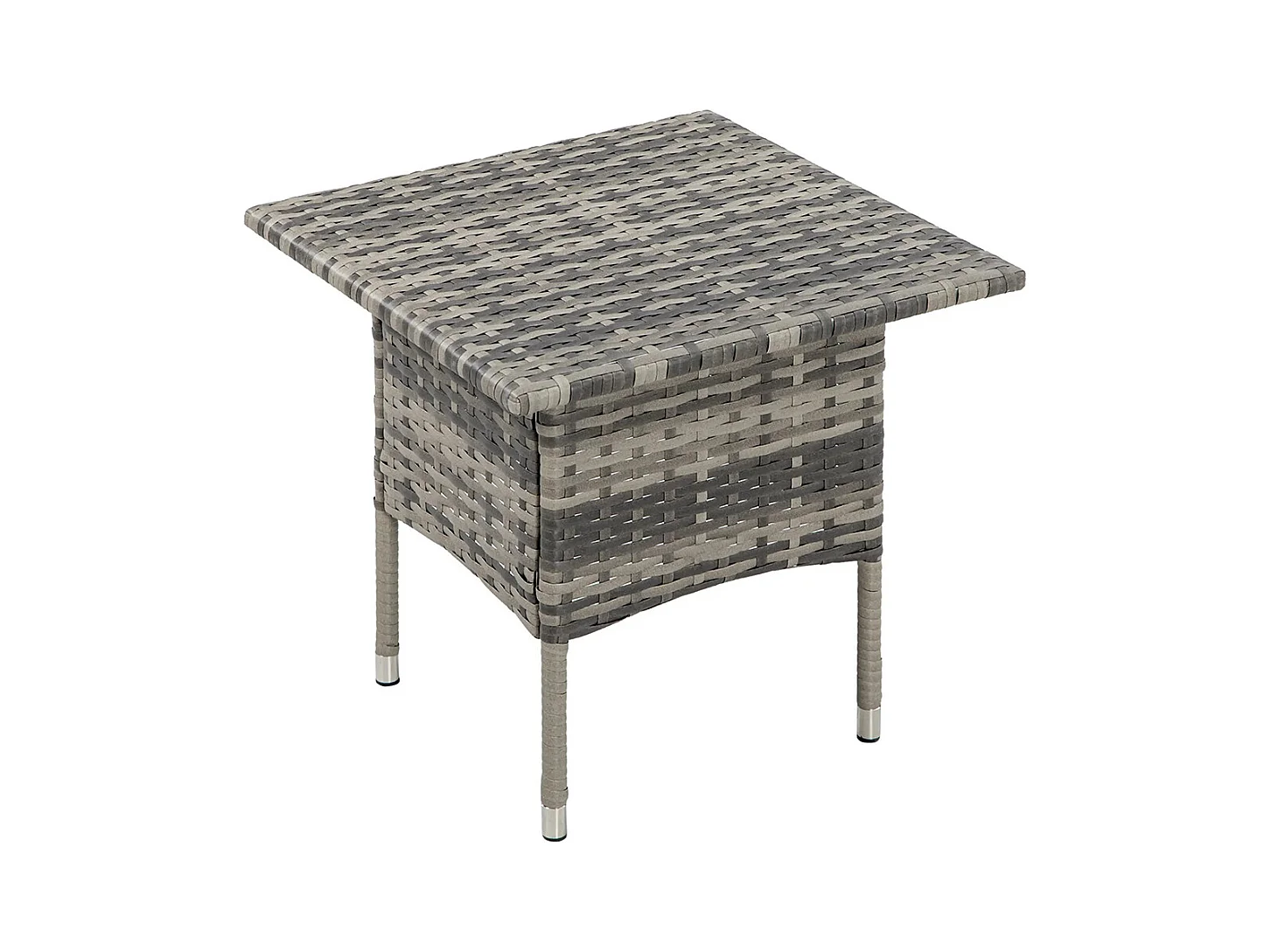 Table d'appoint de jardin table basse carrée en résine tressée style cosy chic 50 x 50 x 47 cm ，noir