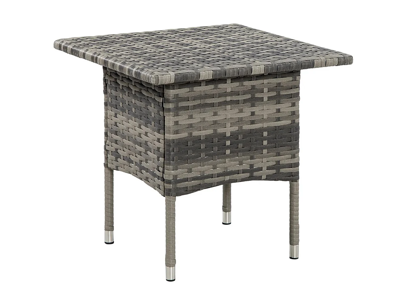 Table d'appoint de jardin table basse carrée en résine tressée style cosy chic 50 x 50 x 47 cm ，noir