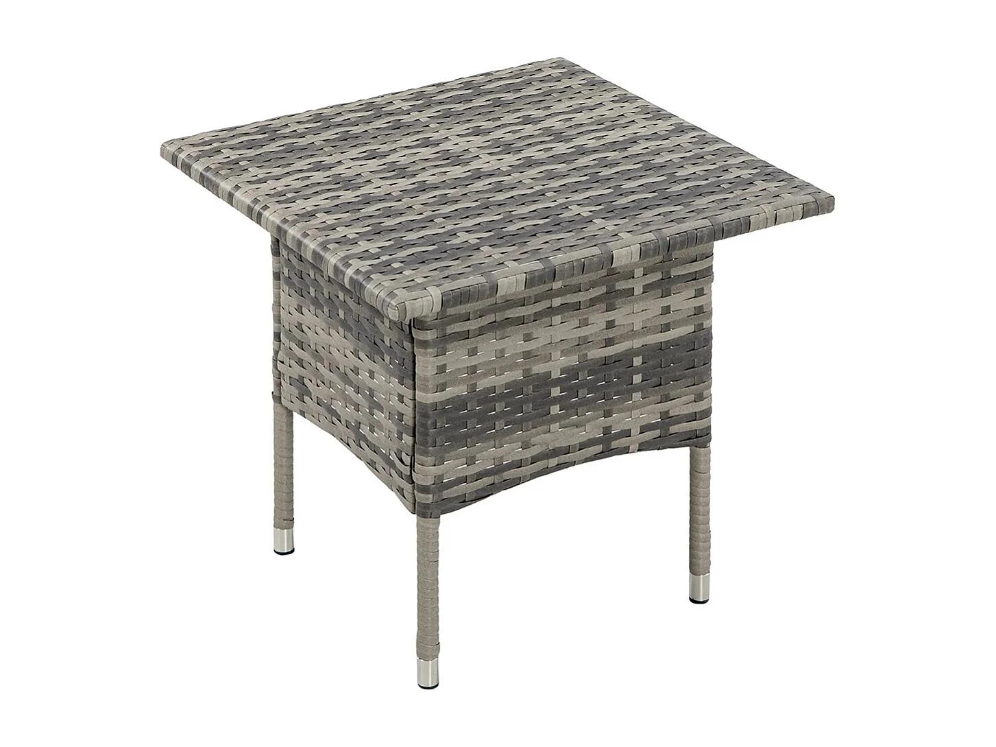 Table d'appoint de jardin table basse carrée en résine tressée style cosy chic 50 x 50 x 47 cm ，noir