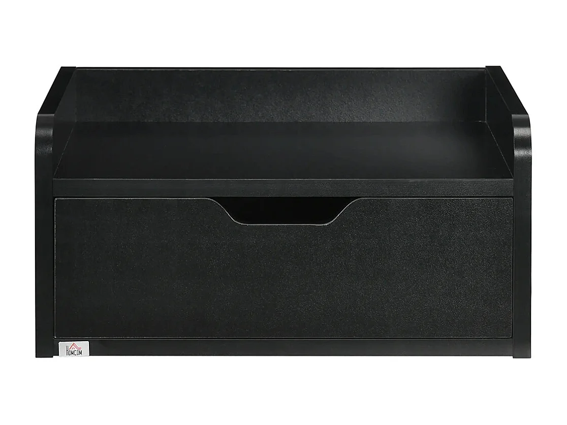 Lot de 2 tables de chevet murales tables de nuit suspendues tiroir plateau aspect bois dim. 40L x 30l x 19,5H cm