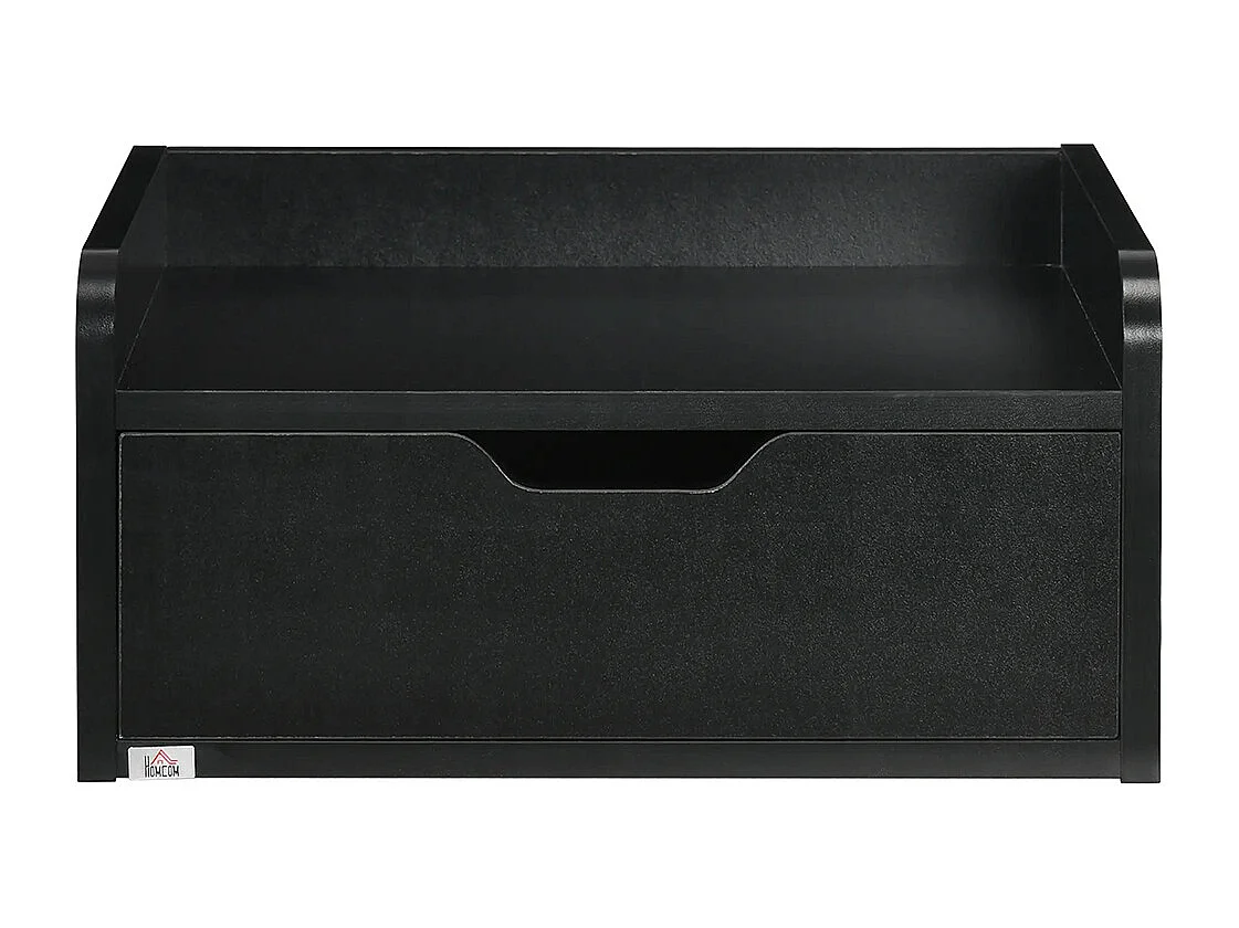 Lot de 2 tables de chevet murales tables de nuit suspendues tiroir plateau aspect bois dim. 40L x 30l x 19,5H cm