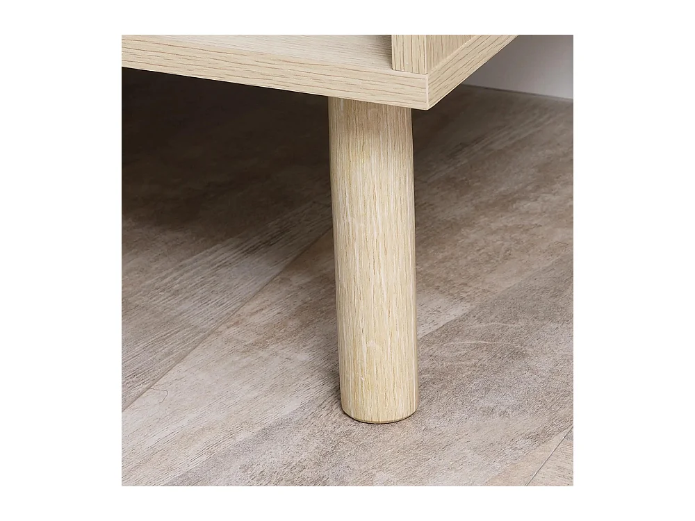 Lot de 2 tables de chevet table de nuit avec tiroirs et niches, style moderne, dim. 47 x 47 x 50 cm, bois naturel