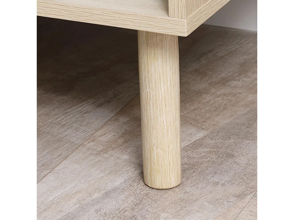 Lot de 2 tables de chevet table de nuit avec tiroirs et niches, style moderne, dim. 47 x 47 x 50 cm, bois naturel