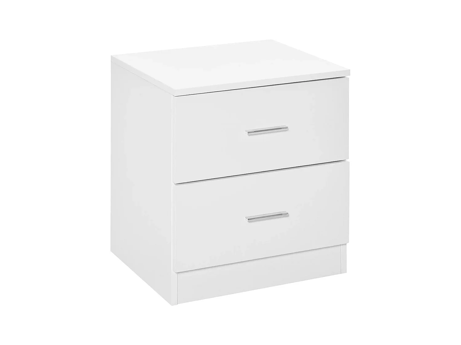 Table de chevet avec 2 tiroirs poignée en alliage d'aluminium style contemporain 45 x 39,5 x 49 cm ，blanc