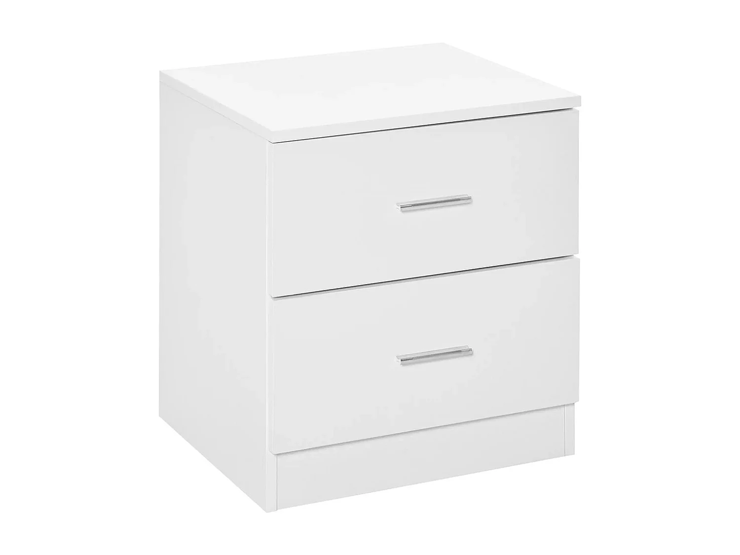 Table de chevet avec 2 tiroirs poignée en alliage d'aluminium style contemporain 45 x 39,5 x 49 cm ，blanc