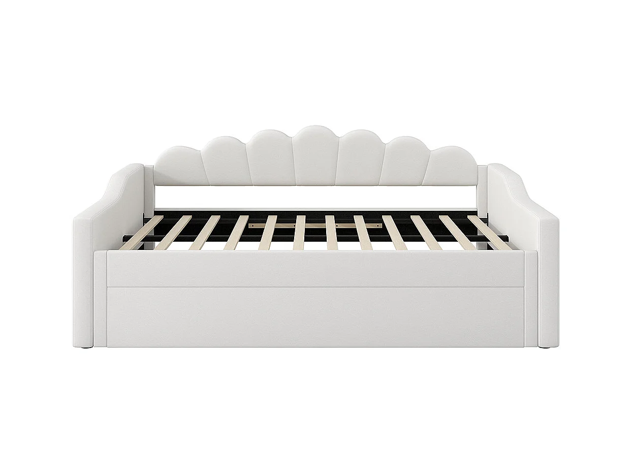 Cama nido 140 x 200 cm, con tira LED, color beige