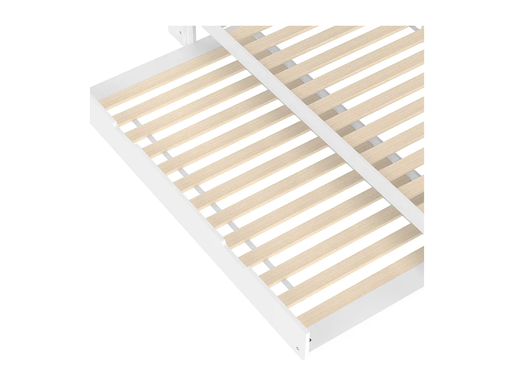 Canapé-lit 90 x 200 cm, avec tête de lit et compartiment de rangement, lit extensible, sans matelas, blanc