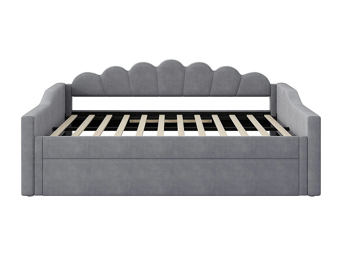 Letto a scomparsa 140 x 200 cm, con striscia LED, grigio