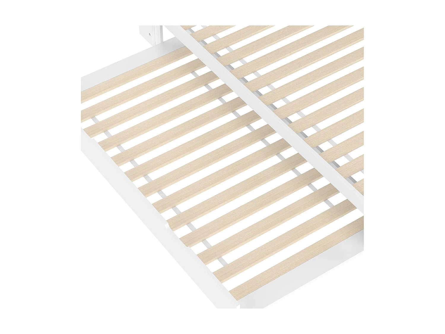 Schlafsofa 140 x 200 cm, mit Kopfteil und Stauraum, ausziehbares Bett, ohne Matratze, weiß