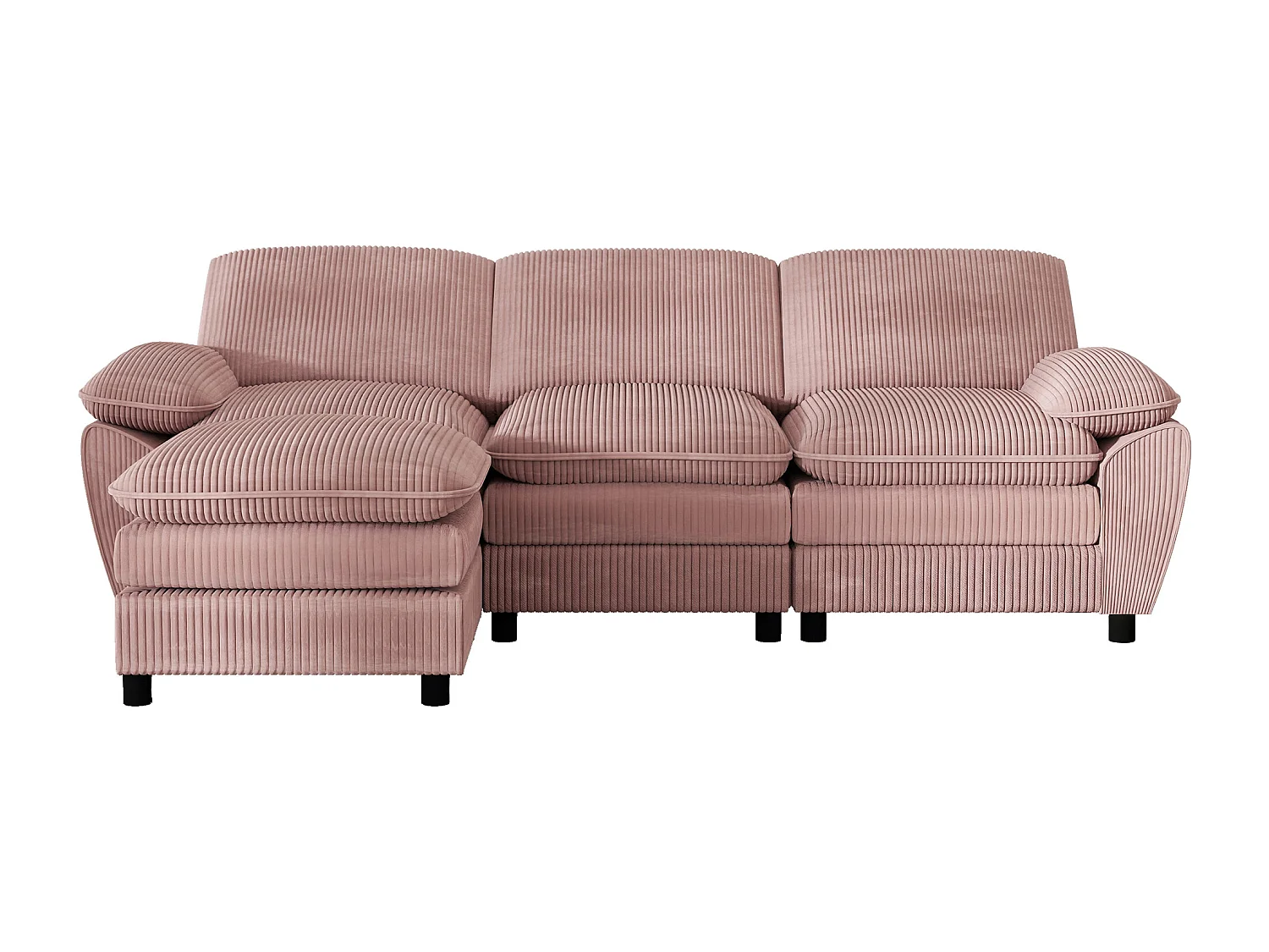 Modulaire bank, bank met twee kussens, lampionfluweel, met afneembare hoes, roze