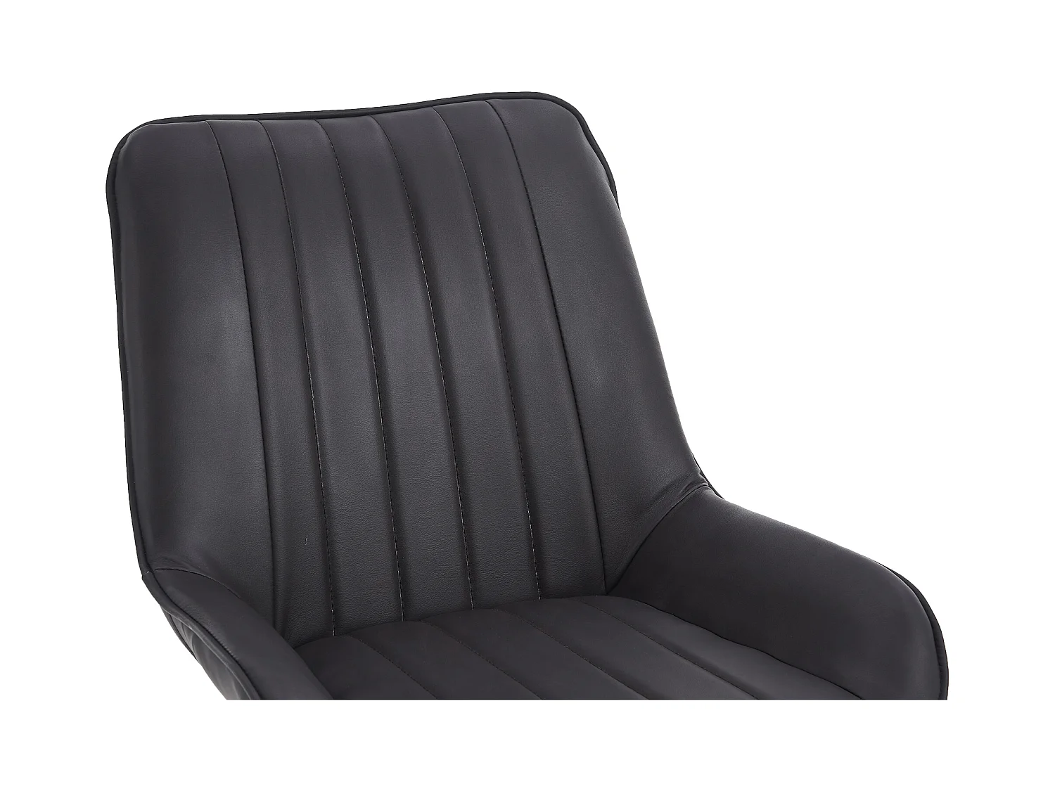 Eetkamerstoel in moderne middeleeuwse stijl, van kunstleer, set van twee, kleur zwart.