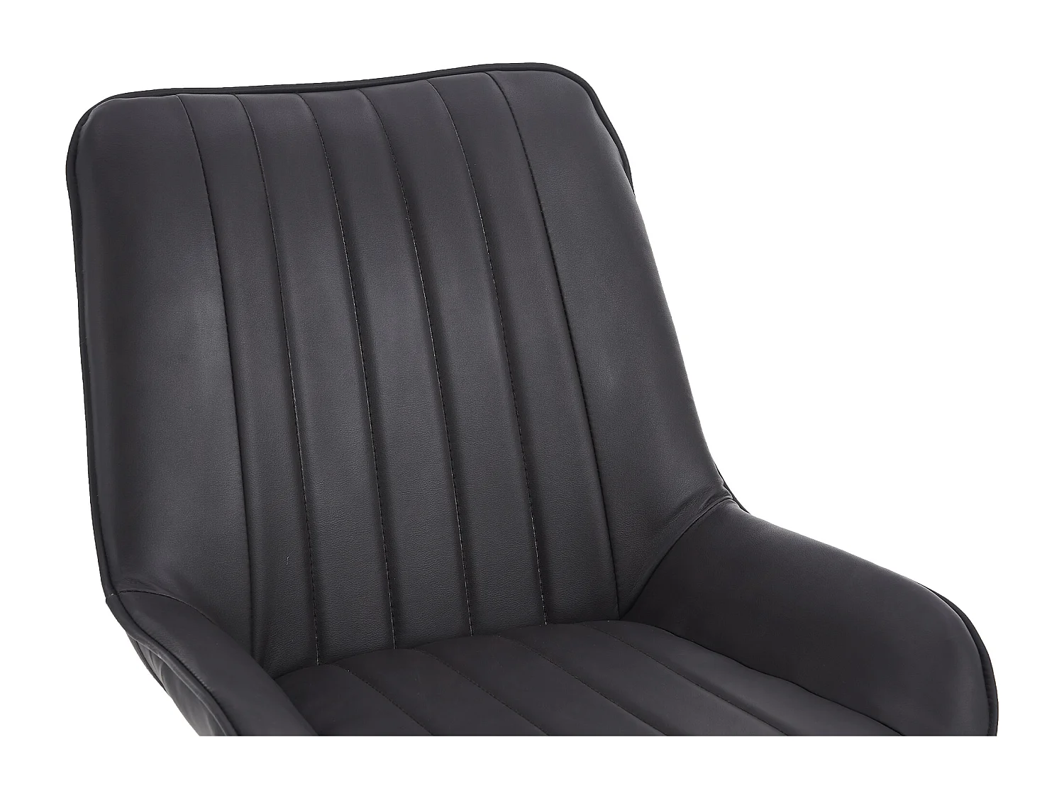 Chaise de salle à manger de style médiéval moderne, en cuir synthétique, lot de deux, couleur noire.