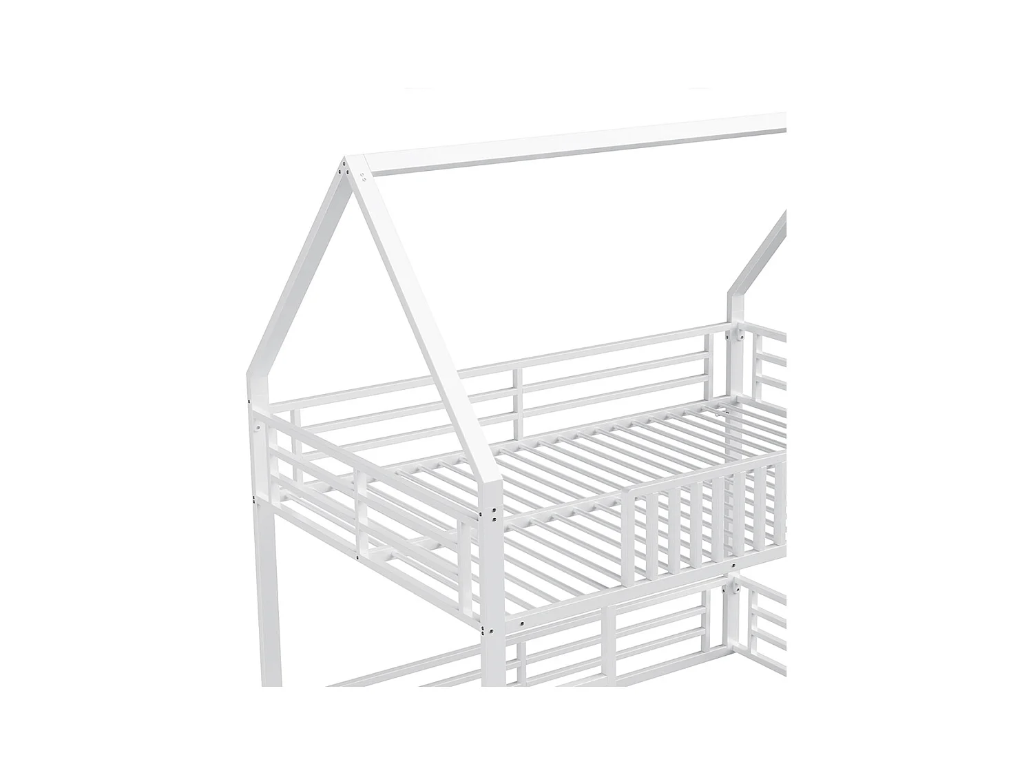 Lit enfant 140x200 avec barrières et éclairage LED, blanc