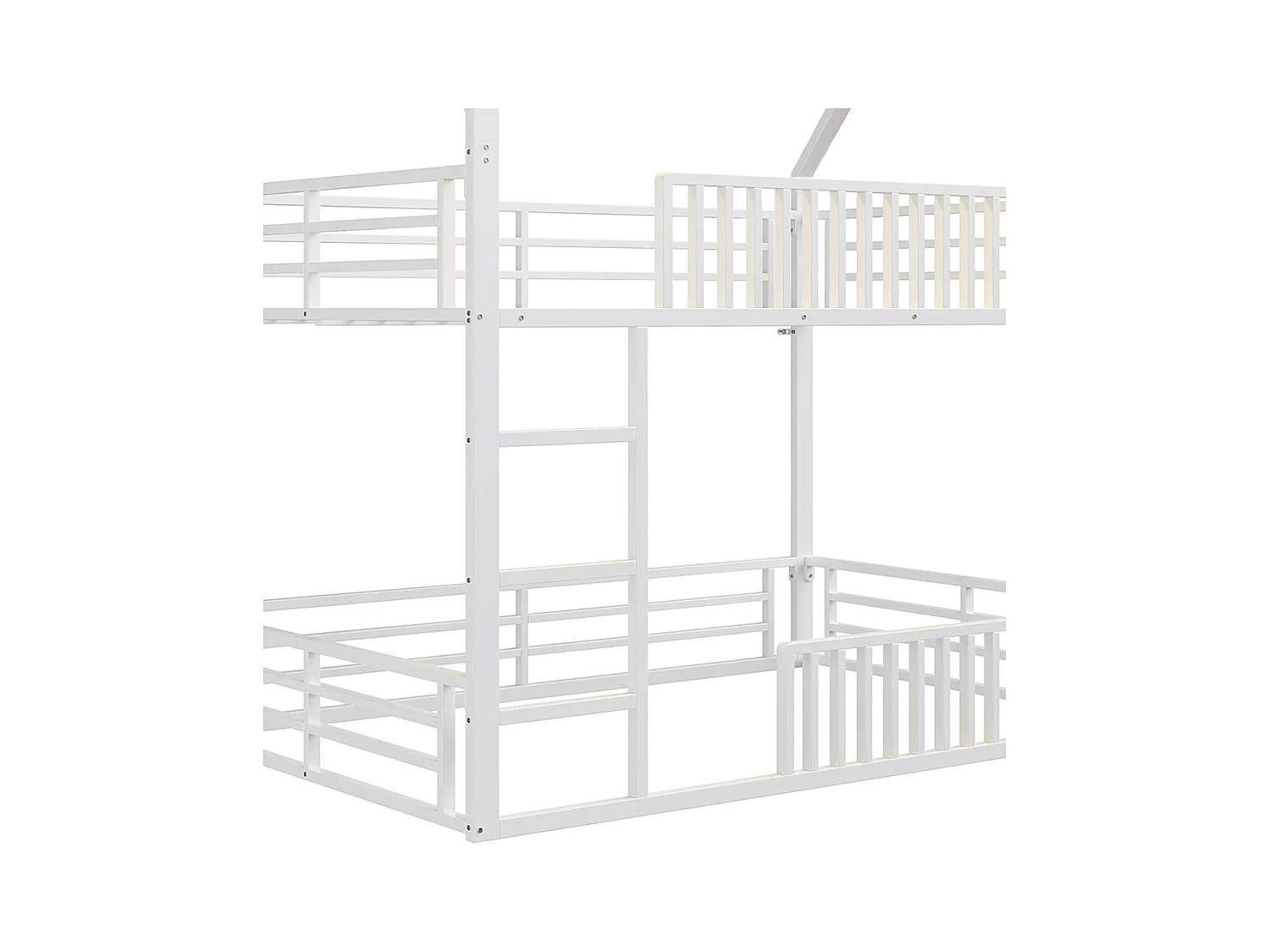 Lit enfant 140x200 avec barrières et éclairage LED, blanc