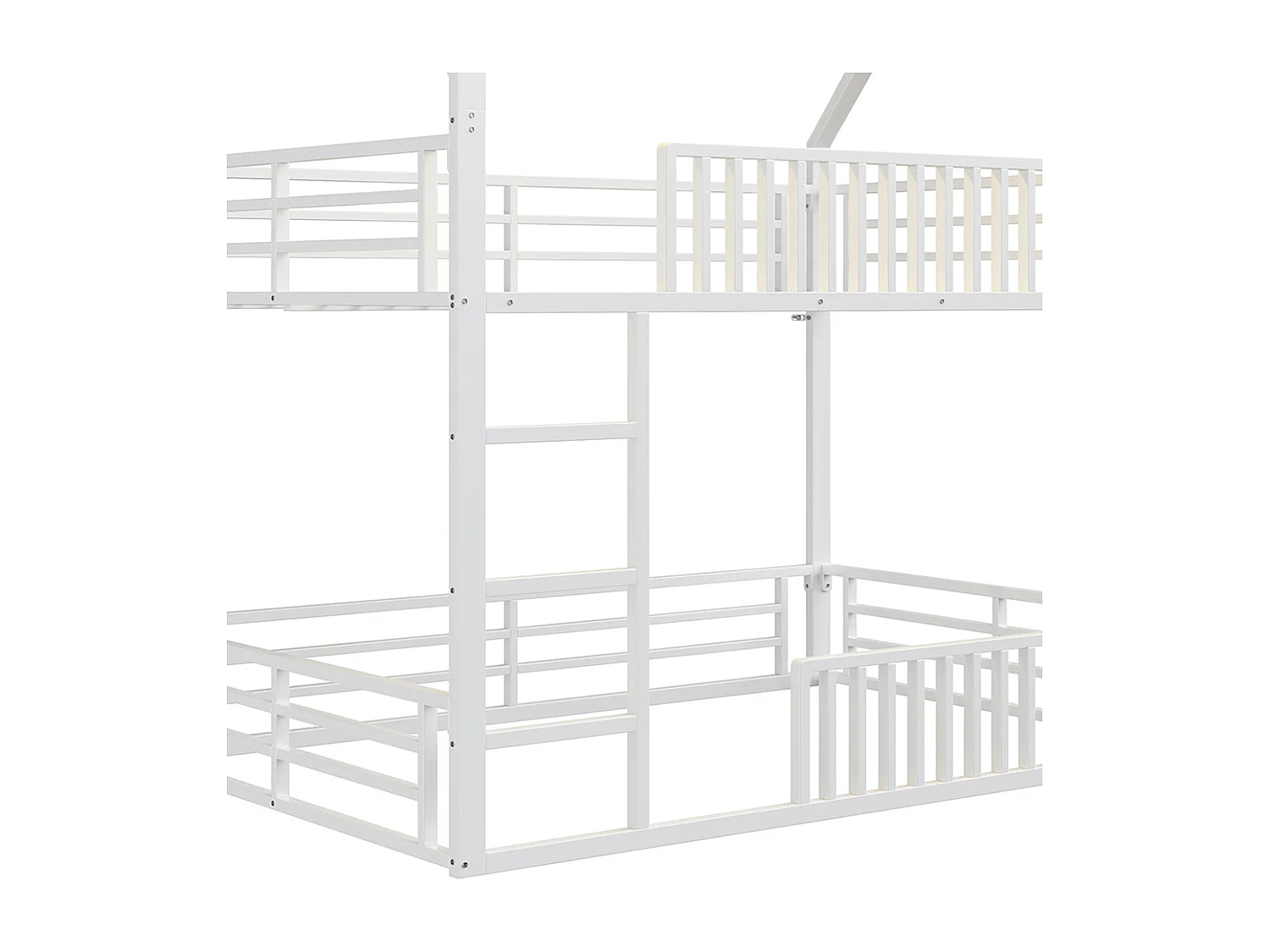 Lit enfant 140x200 avec barrières et éclairage LED, blanc