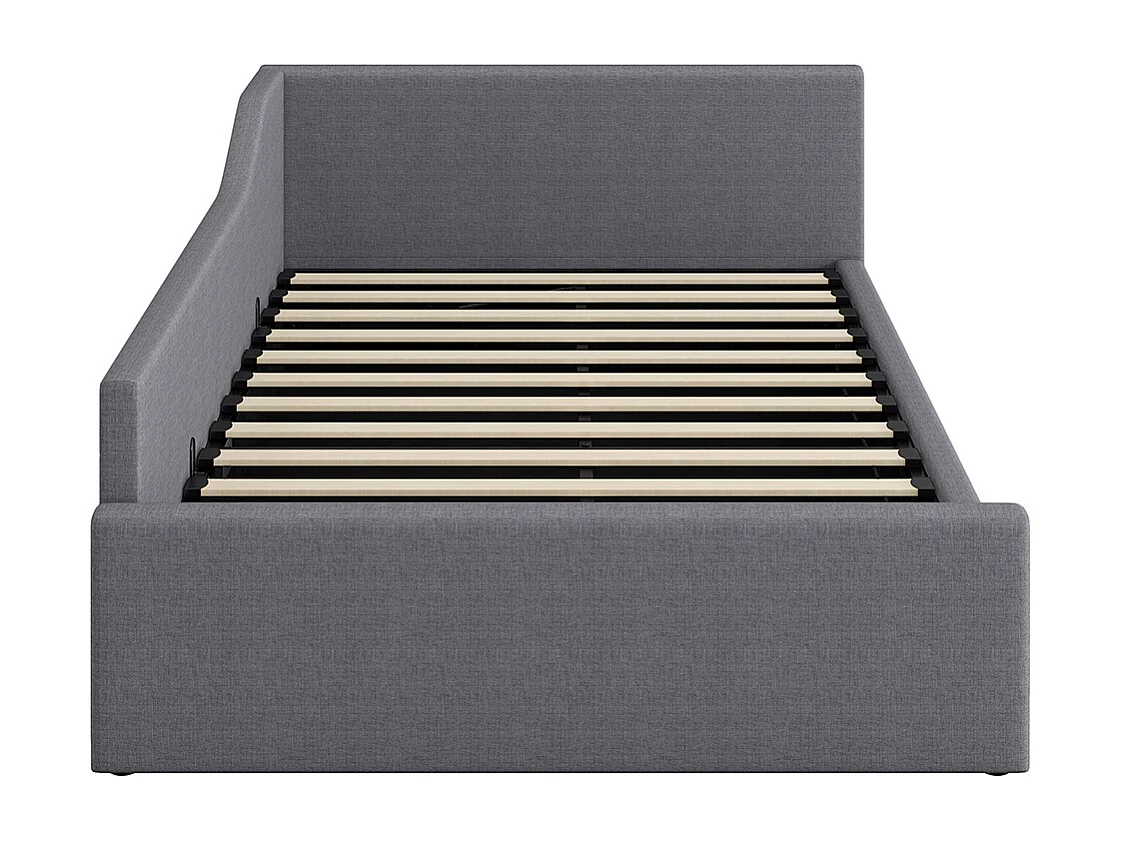Sofá cama 140 x 200 cm con espacio de almacenamiento, gris