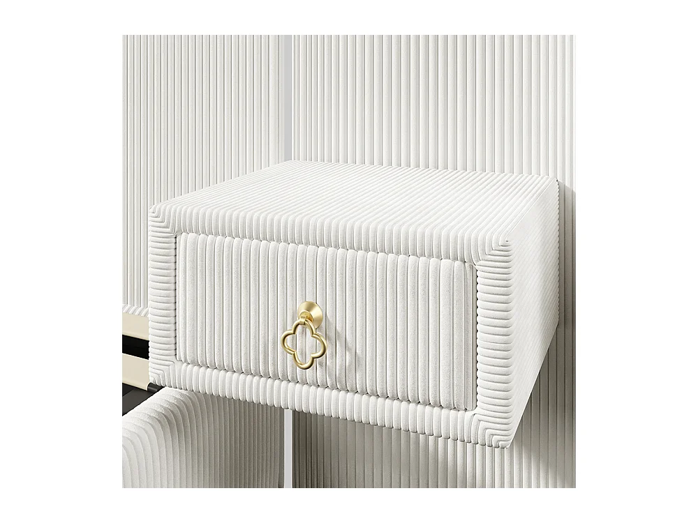 Lit double pour adultes 180 x 200 cm, avec bande LED, système hydraulique, 2 tiroirs, ports USB + Type-C, revêtement en velours,Beige