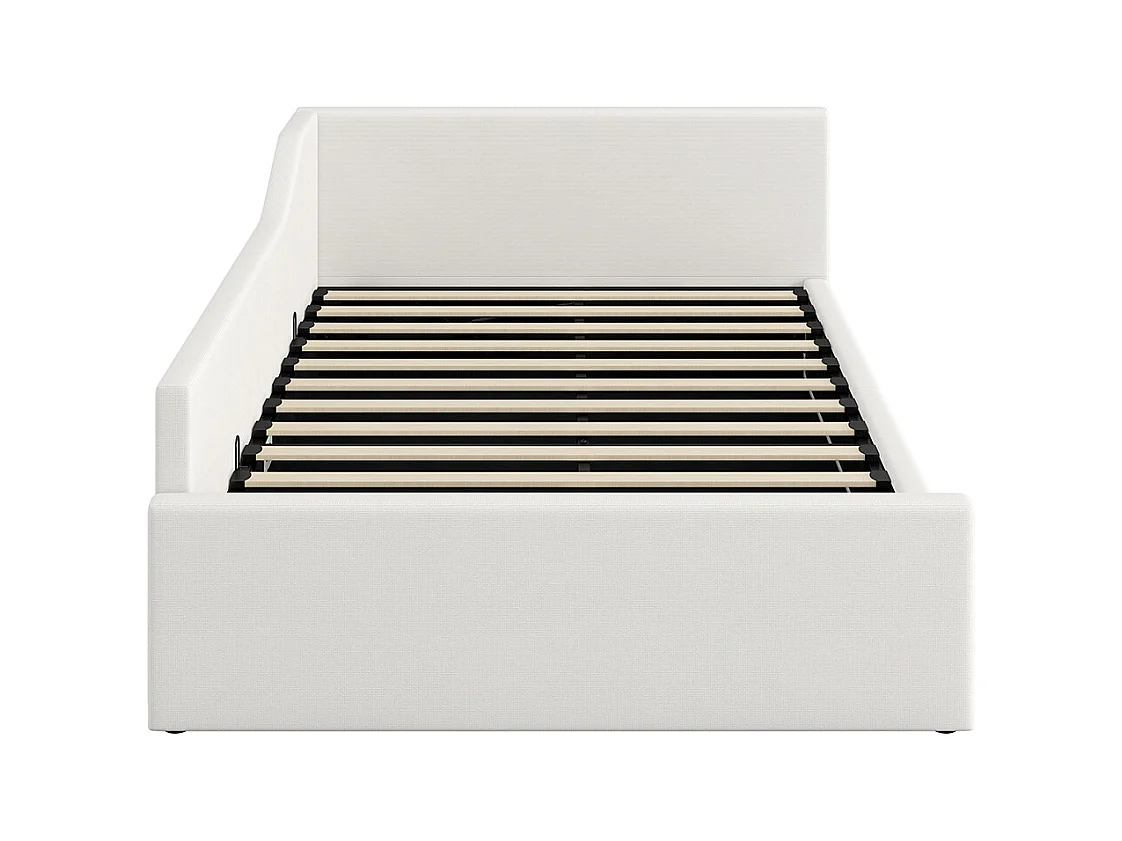 Slaapbank 140 x 200 cm met opbergruimte, beige