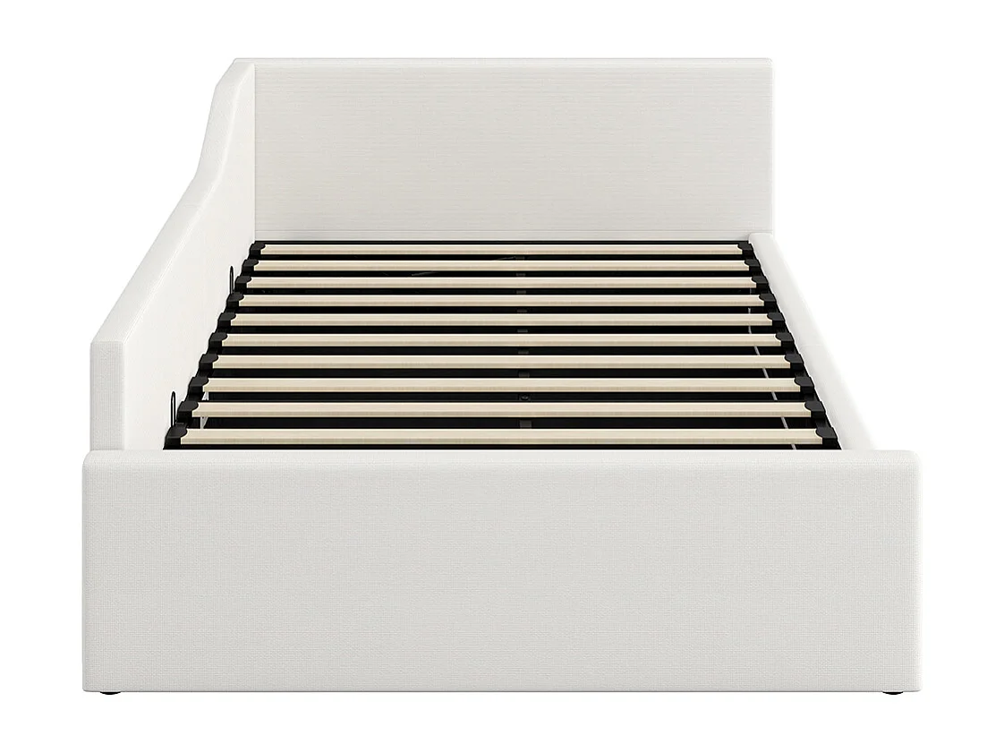 Sofá-cama 140 x 200 cm com espaço de arrumação, cor bege