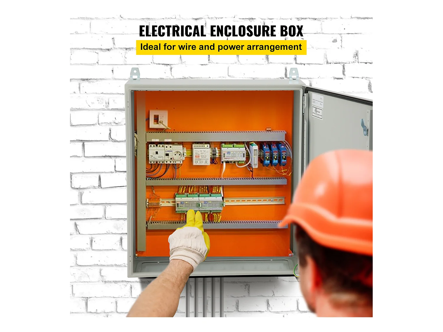 Boîtier Électrique en Acier SucceBuy, NEMA 4 Extérieur 61 x 61 x 30,4 cm, UL, Bboîte de Jonction à Charnière au Carbone Laminé à Froid avec Capot de Pluie