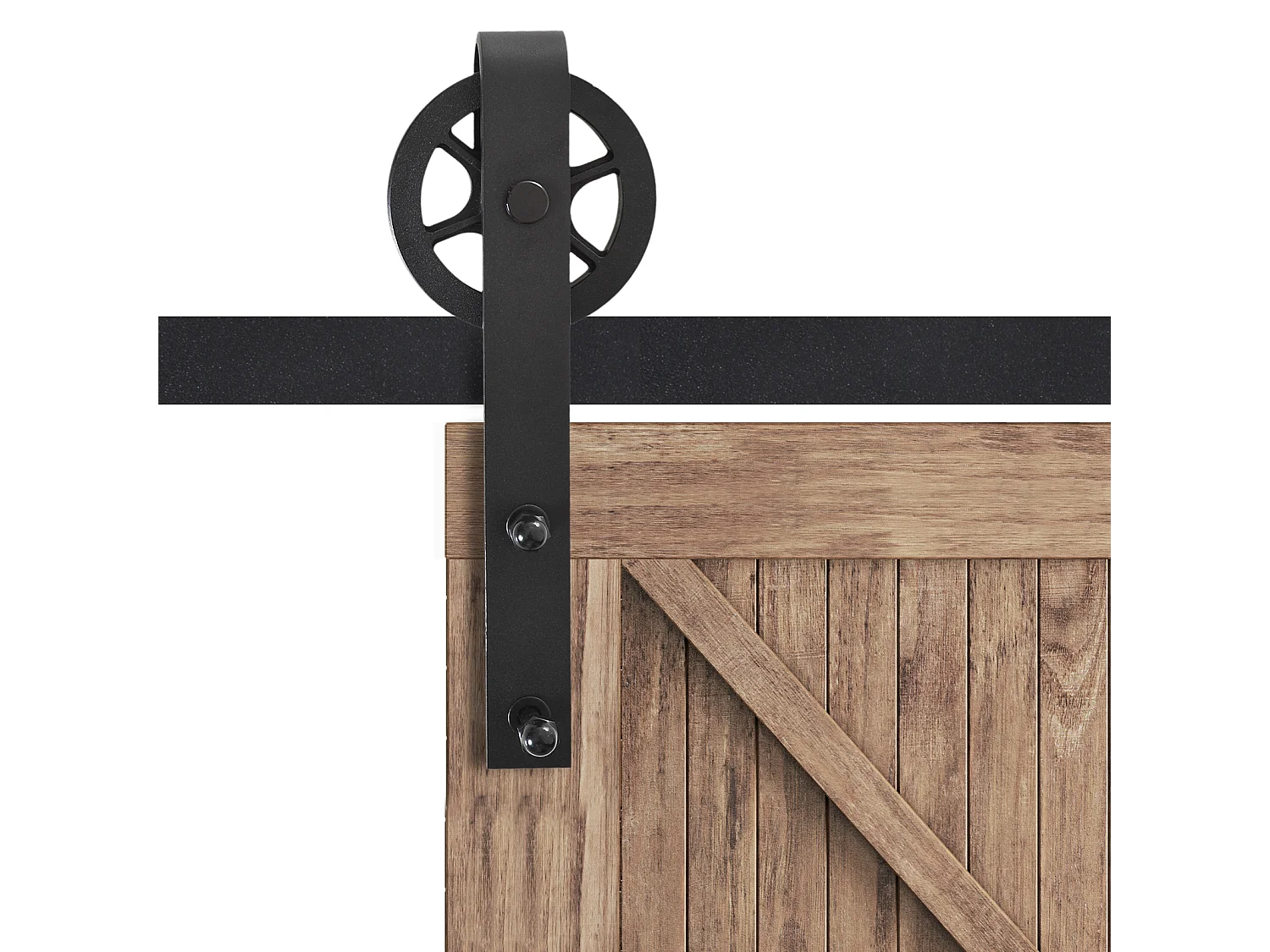 Binario per porta scorrevole con kit di accessori per montaggio